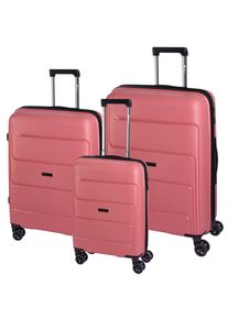 Check.In Trolleyset "St. Louis", rosa, Polypropylen, unifarben, Koffer-Sets, Kofferset, Gepäckset, klein mittel groß, Handgepäck, Aufgabegepäck