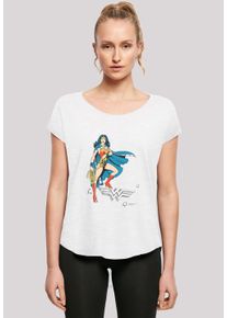 F4NT4STIC Damen T-Shirt "DC Comics Wonder Woman Standing Logo", weiß, casual, Gr. XXL, Obermaterial: 100% Baumwolle, Shirts, Print