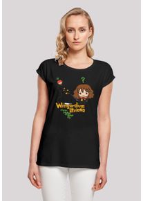 F4NT4STIC Damen T-Shirt "Harry Potter Hermione Granger Wingardium", schwarz, casual, Gr. L, Obermaterial: 100% Baumwolle, Shirts, Print