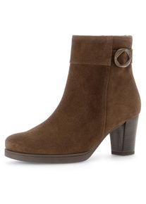 Gabor Damen Stiefelette "Ancona", Gr. 41, braun, Ziegenveloursleder, unifarben, klassisch, Schuhe, Blockabsatz, Ankle Boots mit trendiger