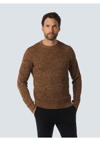 NO EXCESS Herren Strickpullover, braun, casual, Gr. L, unifarben, meliert, Strick, Obermaterial: 60% Baumwolle, 40% Polyester, Pullover, in melierter