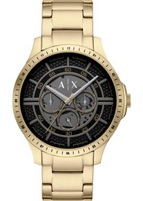 Armani Exchange Herren Multifunktionsuhr, gold, Armbanduhren, Armbanduhr, Herrenuhr, Edelstahlarmband, analog, Tag, Wochentag