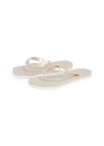 Damen Zehentrenner "THONG+ TPU METALLIC", Calvin Klein Jeans, Gr. 36, beige, Synthetik, metallic, Basic, Schuhe, Sommerschuh, Badeschuh, Schlappen,
