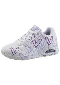Skechers Damen Wedgesneaker "UNO-SPREAD THE LOVE", Gr. 35, lila, Lederimitat, kontrastfarbene Details, sportlich, Schuhe, Freizeitschuh, Halbschuh,