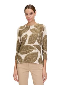 Betty Barclay Damen Strickpullover "Betty Barclay Strickpullover mit Print", grün, casual, Gr. 40, Strick, Obermaterial: 100% Baumwolle., Pullover,