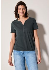 Cecil Damen T-Shirtslate khaki, casual, Gr. XL, unifarben, Web, 100% Baumwolle, Shirts, aus reiner Baumwolle