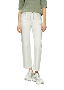 s.Oliver Damen Straight-Jeans "KAROLIN", weiß, casual, Gr. 42, unifarben, Denim/Jeans, Obermaterial: 78% Baumwolle, 21% Polyester, 1% Elasthan,