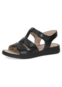 Caprice Damen Riemchensandale, Gr. 36, schwarz, Nappaleder, casual, Schuhe, Keilsandalette, Bequemschuh, Sommerschuh mit Klettverschlüssen