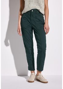 Street One Damen Paperbag-Hose, grün, casual, Gr. 36, unifarben, Web, 97% Baumwolle, 3% Elasthan, Hosen, mit Elastikbund
