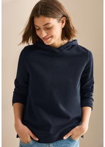 Cecil Damen Hoodie, blau, casual, Gr. XXL, unifarben, Sweatware, Obermaterial: 80% Baumwolle, 20% Polyester, Sweatshirts, mit Kapuze