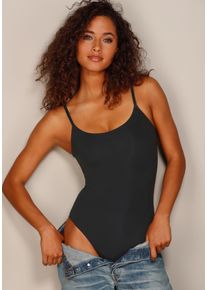 Lascana Damen Body, Gr. 36, schwarz, Obermaterial: 77% Polyamid, 23% Elasthan, unifarben, Basic, Bodies, aus elastischer Microfaser-Qualität