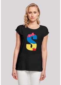 F4NT4STIC Damen T-Shirt "Disney Alphabet S Is For Snow White Schneewittchen", schwarz, casual, Gr. XXL, Obermaterial: 100% Baumwolle, Shirts, Print