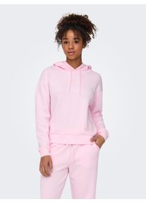 Only Play Damen Kapuzensweatshirt "ONPLOUNGE LS HOOD SWEAT - NOOS", rosa, sportlich, Gr. L, unifarben, Sweatware, Obermaterial: 80% Polyester, 15%