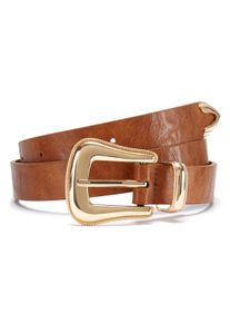 Lascana Damen Hüftgürtel "Hosengürtel", braun, casual, Gr. 75, Lederimitat, Gürtel, Schnalle im Western Look, Cowboy-Gürtel, für Hosen, Jeans &