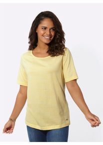 Casual Looks Damen Kurzarmshirt "Ringelshirt", gelb, Gr. 48, gemustert, mehrfarbig, gestreift, 100% Baumwolle, Shirts