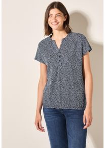 Cecil Damen T-Shirt, blau, casual, Gr. S, bedruckt, Web, 100% Baumwolle, Shirts, aus reiner Baumwolle