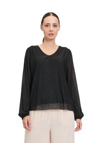 BETTY & CO BETTY & CO Damen Kurzarmshirt "Betty & Co Blusenshirt mit Lurexfaden", schwarz, feminin, Gr. XL, Crash, Obermaterial: 75% Polyester, 25% Polyester