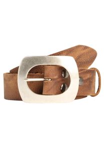 Damen Ledergürtel, braun, modisch,casual, Gr. 115, RETTUNGSRING BY SHOWROOM 019, unifarben, Leder, Gürtel, mit austauschbarer Schließe »SPA Dorn«