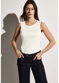Cecil Damen Rundhalsshirt, weiß, casual, Gr. XL, unifarben, Web, 95% Baumwolle, 5% Elasthan; iced neon green: 62% Polyester, 33% Baumwolle, 5%