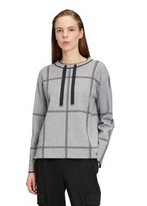 Betty Barclay Damen Strickpullover "Betty Barclay Strickpullover kariert", grau, casual, Gr. 38, Strick, Obermaterial: 50% Viskose, 27% Polyester,