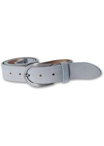 Silbergift Damen Ledergürtel, grau, modisch,casual,klassisch, Gr. 80, unifarben, Rindsleder, Gürtel, mit fein genarbter Oberfläche, geschwärzte