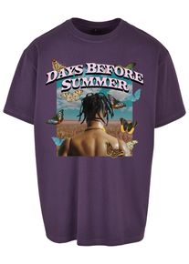 MisterTee Herren Kurzarmshirt "MisterTee Unisex Days Before Summer Oversize Tee", lila, casual, Gr. XS, unifarben, 100% Baumwolle, Shirts