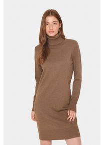 Saint Tropez Damen Strickkleid "U6801, MilaSZ Rollneck Dress", braun, casual, Gr. L, meliert, Strick, Obermaterial: 80% Viskose, 20% Polyacryl,