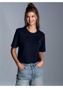 TRIGEMA Damen T-Shirt "TRIGEMA Classic Tee", blau, Basic, Gr. XL, 100% Baumwolle, Shirts
