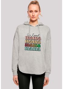 F4NT4STIC Damen Kapuzenpullover "Mothers Day Mama Typography Leopard Print Pastel", grau, casual, Gr. S, Obermaterial: 100% Baumwolle, Pullover,