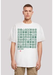 F4NT4STIC Herren T-Shirt "Muster Grün Symbole", weiß, casual, Gr. S, Obermaterial: 100% Baumwolle, Shirts, Print