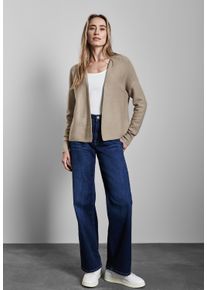 Street One Damen Cardigan, beige, casual, Gr. 46, unifarben, Stoff, 30% Polyester, 29% Polyacryl, 21% Viskose, 20% Nylon, Strickjacken, im angenehmen