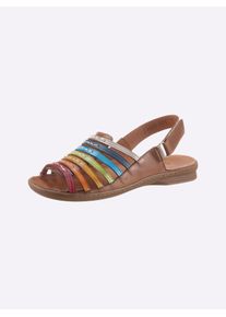 Gemini Damen Sandalette, Gr. 37, bunt, Glattleder, sportlich, Schuhe