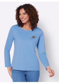 Casual Looks Damen Rundhalsshirt "Shirt", blau, Gr. 38, unifarben, 100% Baumwolle, Shirts