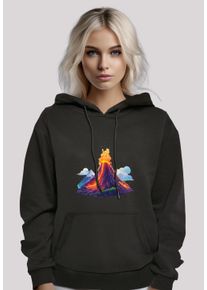 F4NT4STIC Damen Kapuzenpullover "Vulkanausbruch", schwarz, casual, Gr. XL, Obermaterial: 65% Baumwolle, 35% Polyester, Pullover, Premium Qualität