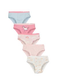 Blue Seven Kinder Slip "Blue Seven Mädchen Slips 5er Pack Baumwolle Unterhosen", Gr. 104m01, hl blau, 2xrosa, 2xaop, 100% Baumwolle, Unterhosen