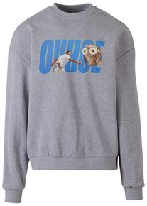 Herren Rundhalspullover "Upscale by Mister Tee Ovhoe Oversize Crewneck", grau, casual, Gr. S, UPSCALE BY MISTER TEE, mehrfarbig, 100% Baumwolle,