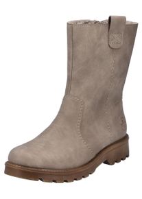 Rieker Damen Winterstiefelette, Gr. 38, beige, Nubuklederimitat, unifarben, klassisch, Schuhe, Winterboots, Profilsohle, mit Innenreißverschluss