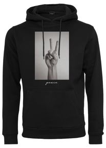 MisterTee Herren Kapuzensweatshirt "MisterTee Herren Peace Sign Hoody", schwarz, Gr. M, unifarben, 65% Baumwolle, 35% Polyester, Sweatshirts