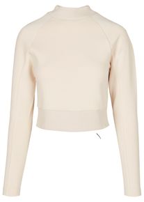 Urban Classics Damen Sweatshirt "Urban Classics Damen Ladies Interlock Short Turtleneck Crew", beige, Gr. L, unifarben, 60% Polyester, 36% Baumwolle,