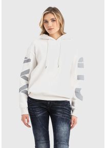 Cipo & Baxx CIPO & BAXX Damen Sweatshirt "HOODIE SWEATSHIRT", beige, Basic, Gr. M, bedruckt, 70% Baumwolle;30% Polyester, Sweatshirts, modisches Design mit hohem
