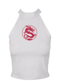 MisterTee Herren Muskelshirt "MisterTee Damen Ladies Dragon Turtleneck Short Top", weiß, casual, Gr. XL, unifarben, 95% Baumwolle, 5% Elasthan, Shirts