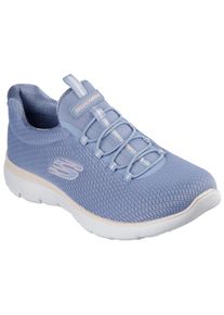 Skechers Damen Slip-On Sneaker "SUMMITS-SUMMER BLUSH", Gr. 43, blau, Textil, casual, Schuhe, Schnürschuh, Slipper, Sneaker mit Memory Foam