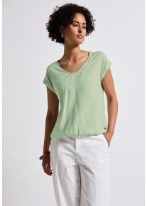 Street One Damen Hemdbluse, grün, casual, Gr. 40, unifarben, Stoff, 100% Viskose, Blusen, aus softer Viskose