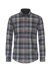 Casamoda Herren Langarmhemd "Casamoda Freizeithemd kariert", blau, Gr. XXXL, kariert, 100% Baumwolle, Hemden