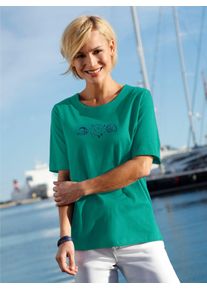 Casual Looks Damen Kurzarmshirt "Shirt", grün, Gr. 48, unifarben, bedruckt, gemustert, 100% Baumwolle, Shirts