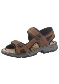 Rieker Herren Riemchensandale, Gr. 45, braun, Lederimitat, Textil, sportlich, Schuhe, Sommerschuh, Klettschuh, Outdoorschuh, in Trekking-Optik