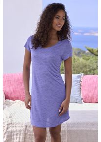 Vivance Dreams Damen Nachthemd, Gr. 36, lila, Single Jersey, Obermaterial: 90% Viskose, 10% Polyester, meliert, Basic, Kleider, Mit schönem