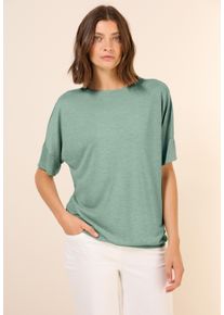 Cecil Damen T-Shirtmatcha grün, casual, Gr. XXL, unifarben, Stoff, 55% Polyester, 45% Viskose, Shirts, mit Elastiksaum