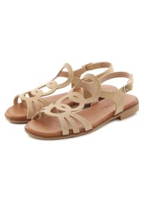 Lascana Damen Sandale "Sommerschuh", Gr. 40, beige, Obermaterial: 100% Rindsleder. Futter: 100% Textilmaterial. Decksohle: 100% Textilmaterial.