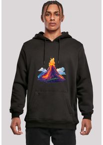 F4NT4STIC Herren Kapuzenpullover "Vulkanausbruch", schwarz, casual, Gr. XL, Obermaterial: 65% Baumwolle, 35% Polyester, Pullover, Premium Qualität